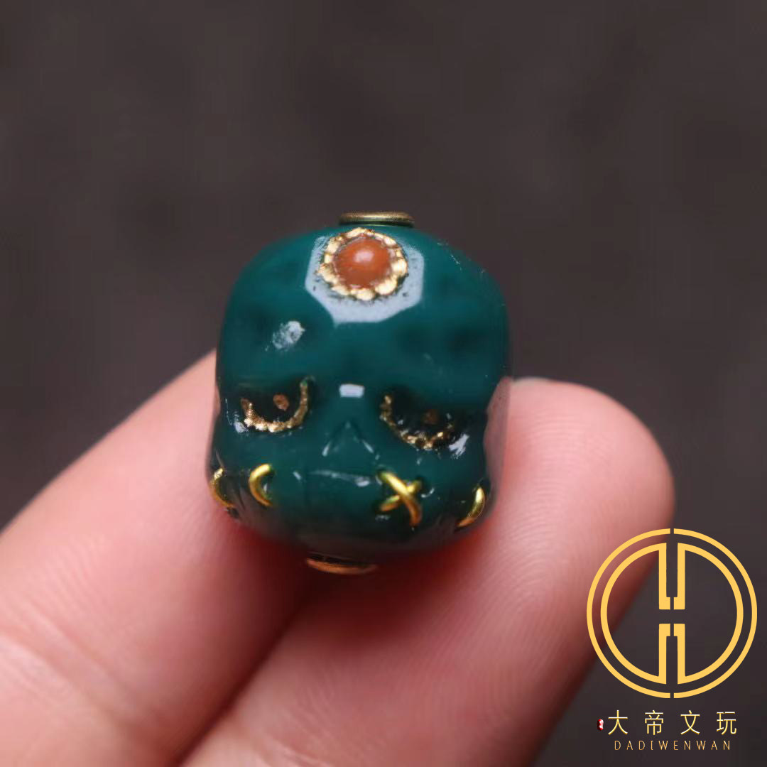 雪巴琉璃搓金镶嵌阿呆顶腰珠隔珠散珠个性菩提手串长串108diy配饰