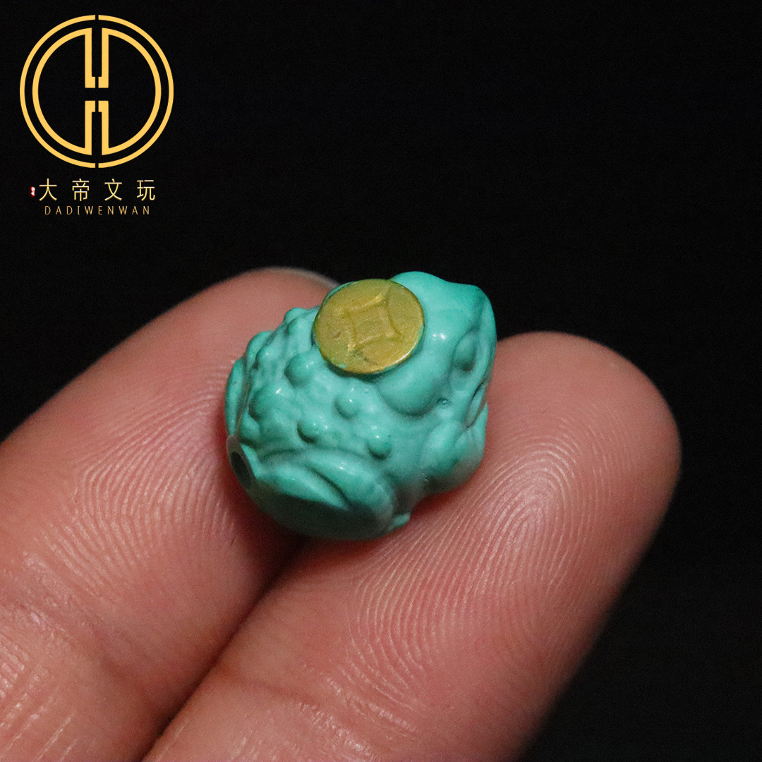 优化绿松蒙松金蟾提溜隔珠吊坠侧挂金刚星月菩提手串diy文玩配饰