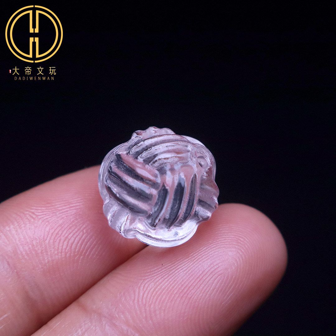 天然白水晶毛线球隔珠散珠单珠菩提手串项链挂件饰品diy文玩配饰