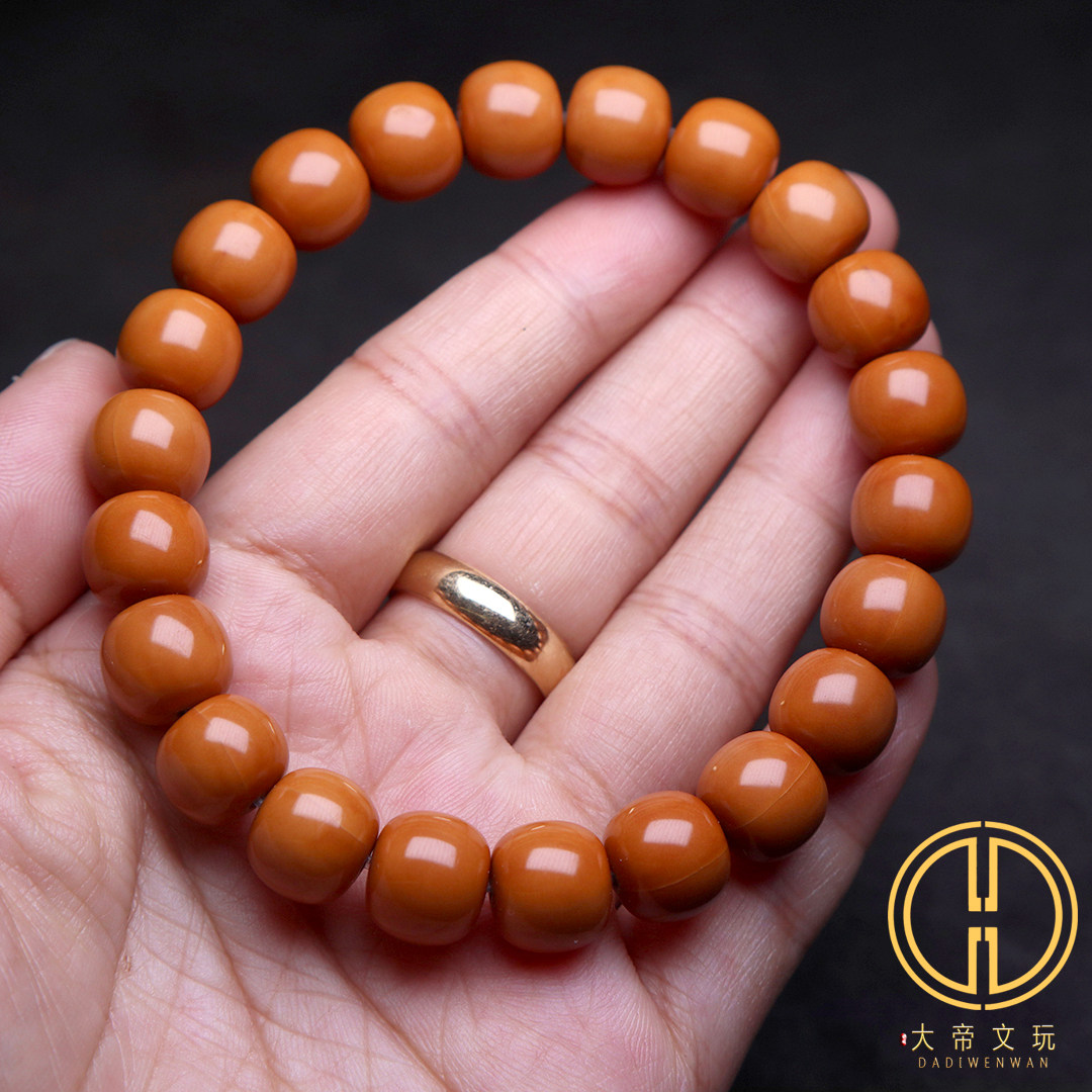 精品野生猴头核桃小籽老型桶珠光珠佛珠单圈手串手链文玩菩提手持