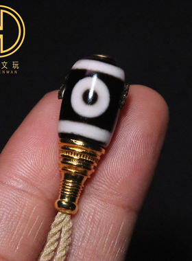 天珠玛瑙古法金两眼三通佛头金刚星月菩提手串手链diy文玩配饰