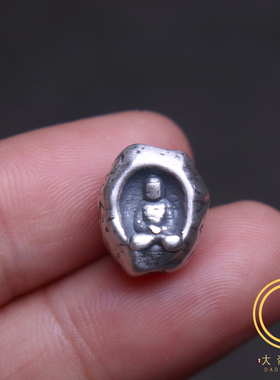 原创足银999无相佛背云侧挂隔珠菩提手串长串手链diy文玩配饰