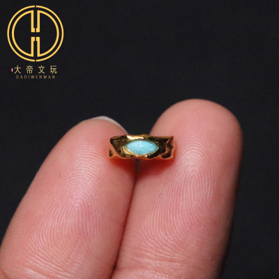 原创足银925银镀金松石法眼跑环隔片隔珠手串手链diy文玩配珠配饰