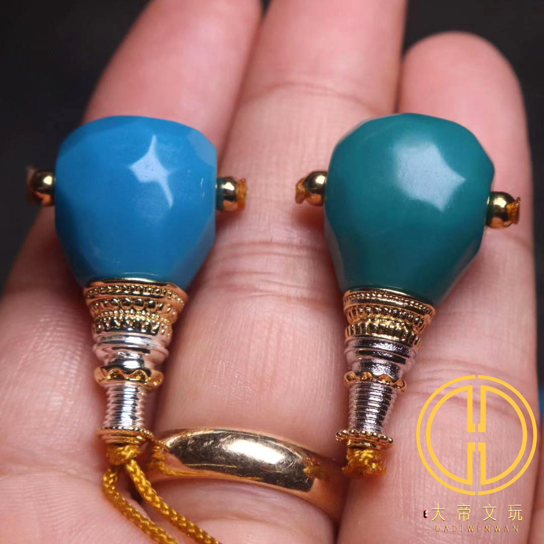 雪巴琉璃果冻料无相三通佛头钻石切款菩提手串长串108diy配饰