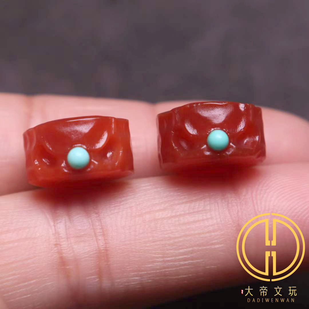 西藏天珠雕刻骷髅星月菩提diy