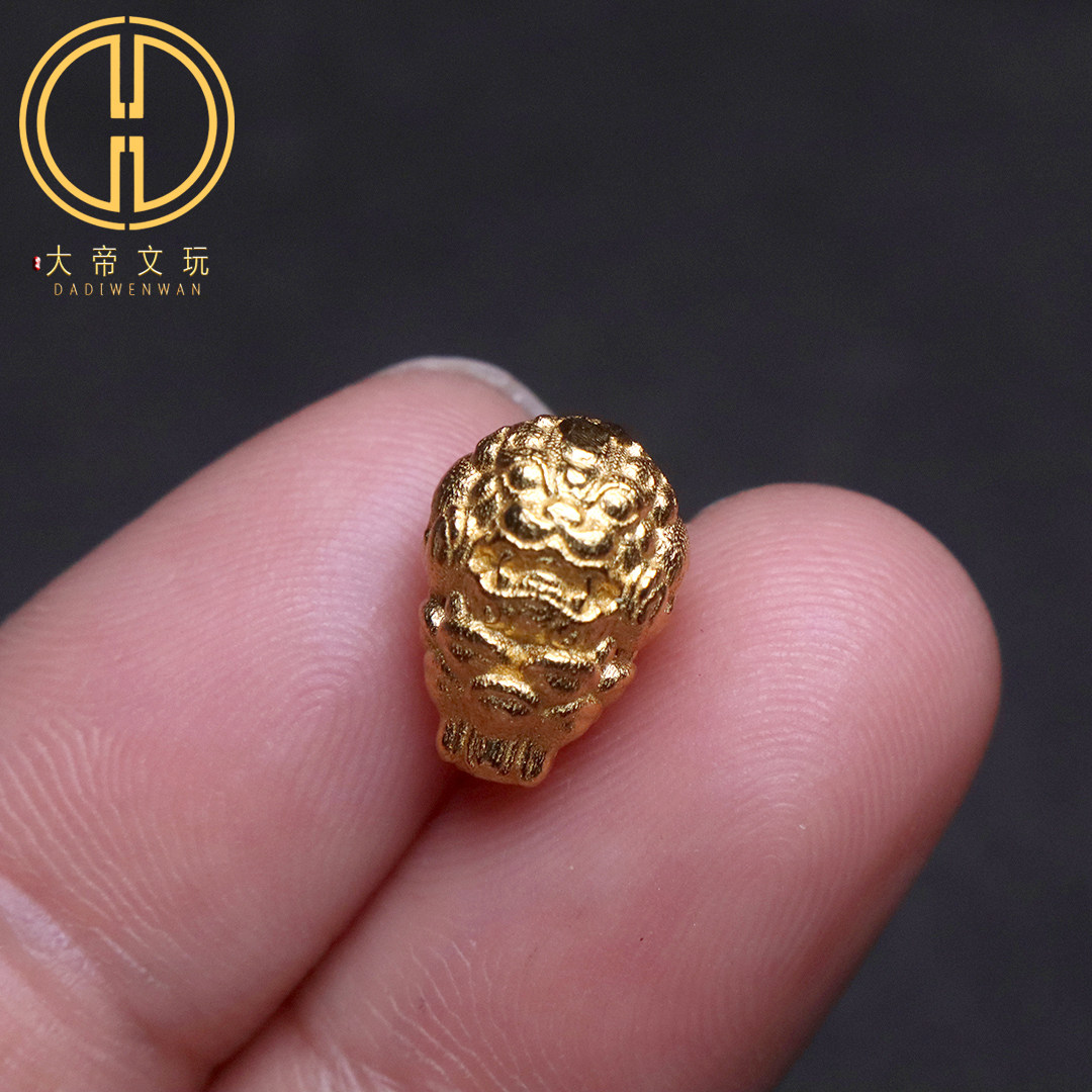 纯银925银镀金招财貔貅三通佛头金刚星月菩提手串diy文件配饰配件
