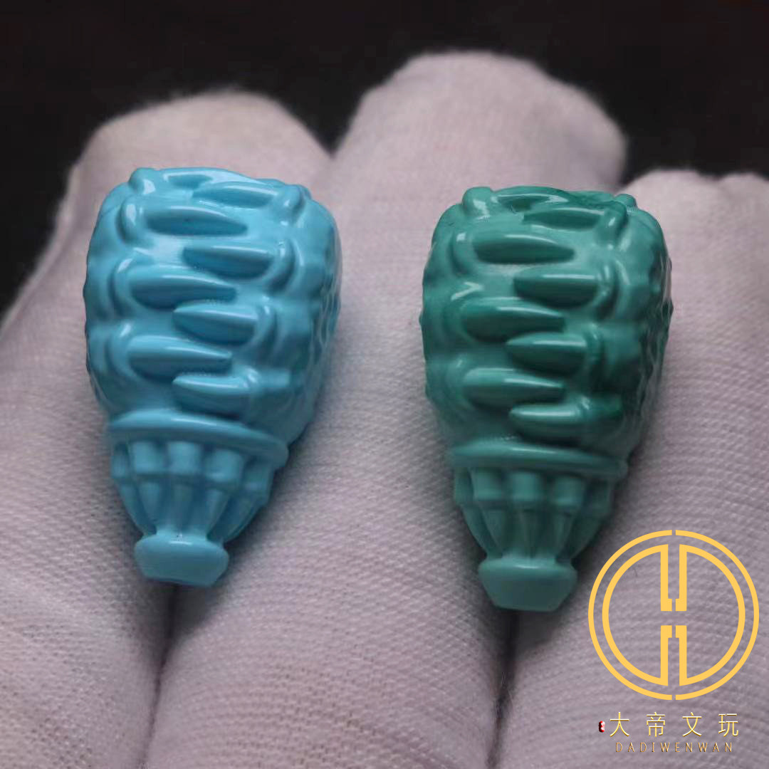 优化高瓷绿松石蒙松降吞噬三通佛头金刚星月菩提手串长串diy配饰