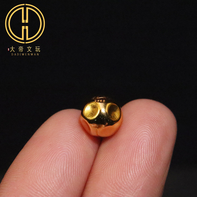 原创925纯银镀金陨石无相隔珠散珠手链菩提手串编绳diy文玩配饰