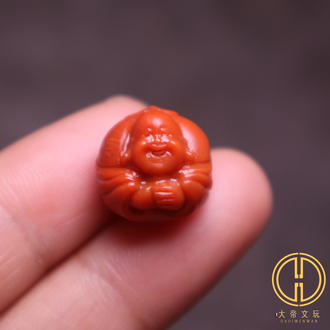 南红玛瑙弥勒佛背云隔珠配饰