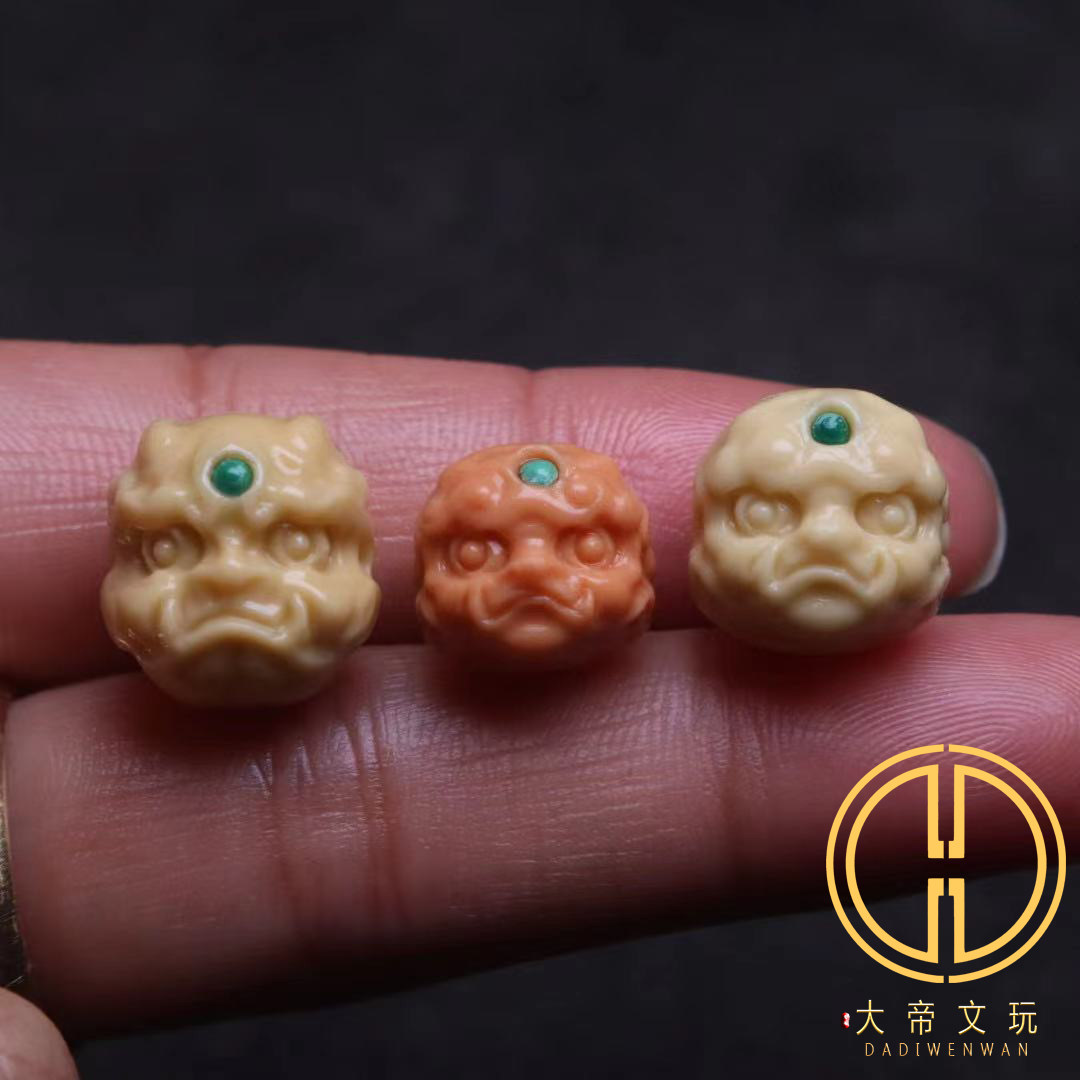 天然金膏玉玛瑙玉化料醒狮镶嵌款顶腰珠背云菩提手串长串diy配饰