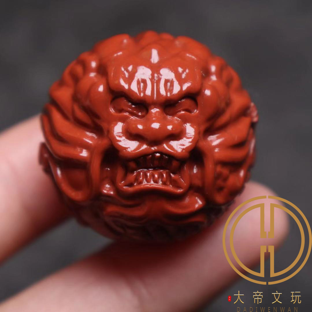 天然阿拉善鸡血红精工大龙珠大金刚多宝 核桃串专用百搭