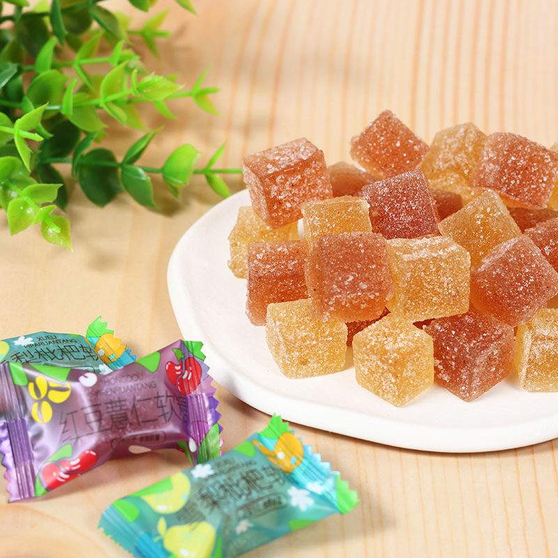 红豆薏仁软糖雪梨枇杷果糕健康即食可嚼网红休闲零食糖果散装喜糖