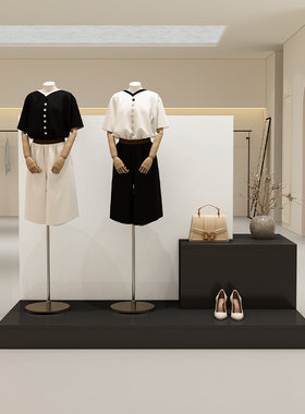服装店橱窗展示台女装店鞋包陈列柜中岛流水台现代简约模特展示柜