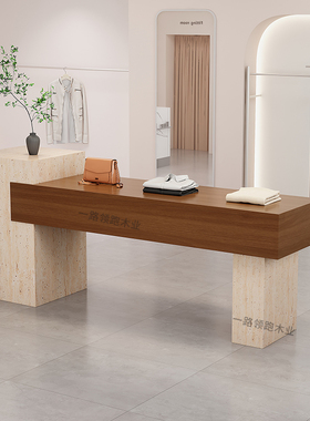 服装店中岛台展示桌储物柜商场装饰品柜女装店陈列柜中岛桌流水台