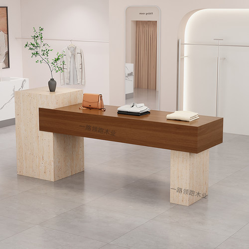 服装店中岛台展示桌储物柜商场装饰品柜女装店陈列柜中岛桌流水台