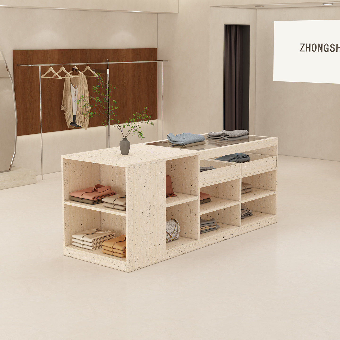 服装店中岛台展示桌鞋包中古风饰品女装店陈列柜双面储物流水台,商业/办公家具,中岛/流水台,淘宝优惠券,粉丝福利购,淘宝优惠卷