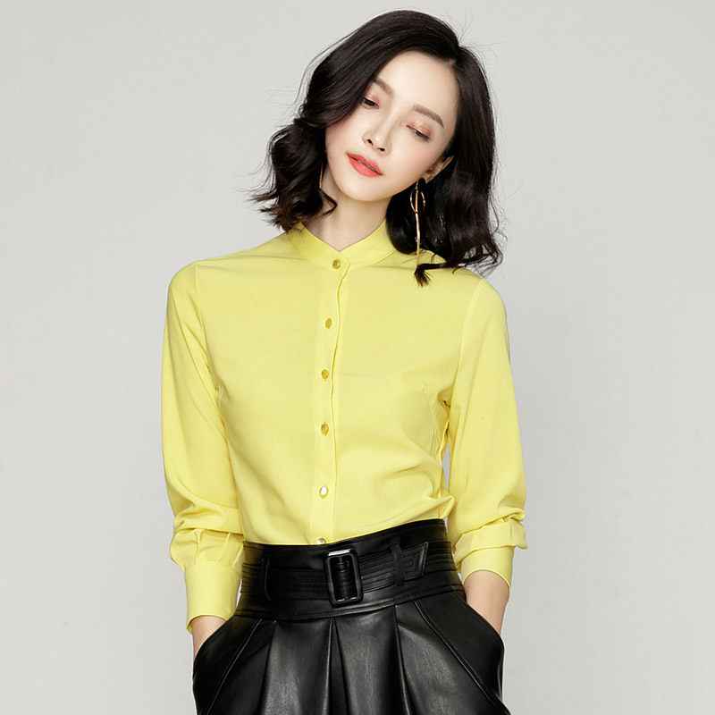 2020秋装新款时尚设计感小众衬衫女长袖韩版显瘦雪纺上衣女士衬衣