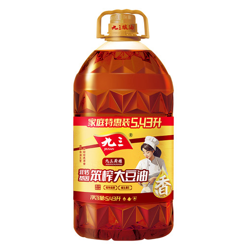 【下拉详情页，抢金币补贴】九三非转基因厨娘笨榨大豆油5.43L