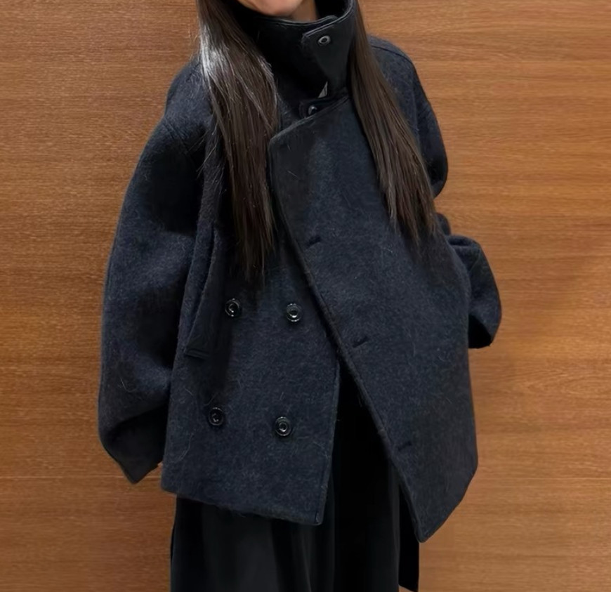大码女装2026秋冬新款80羊毛呢大衣女短款胖妹妹羊毛呢子外套