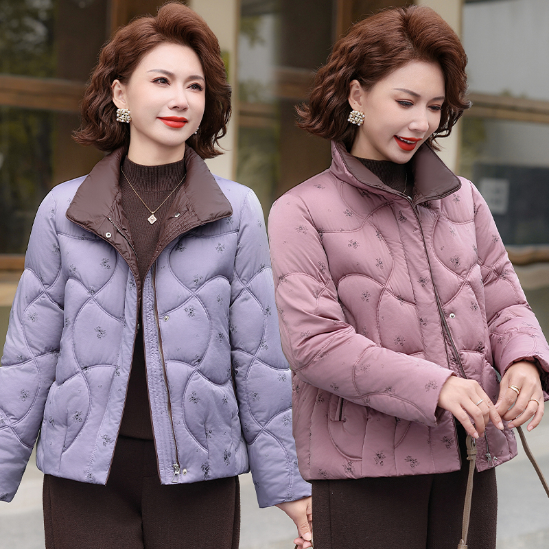 中年妈妈时尚洋气保暖羽绒棉服