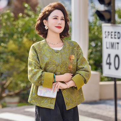 中年妈妈气质优雅刺绣外套