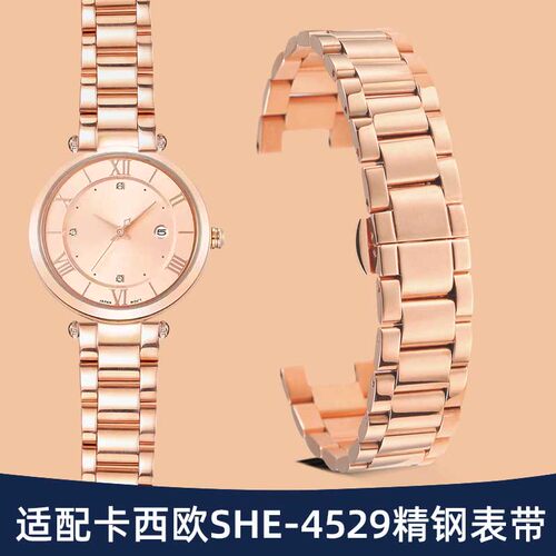 适配卡西欧凹口手表带钢带女