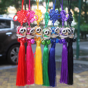 传统特色手工艺品中国结小挂件 舞狮头带小铃铛挂饰出国外事礼物