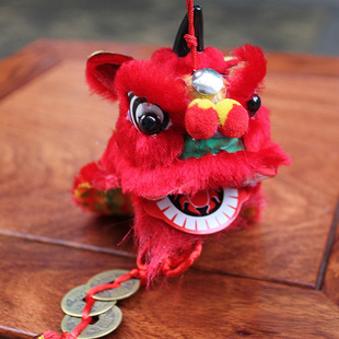 凯风创意 民间传统舞狮工艺品中国风吊铜钱狮头装饰挂件出国外事