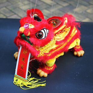 中国传统手工艺品提线醒狮 佛山木偶狮 特色礼物送老外出国外事