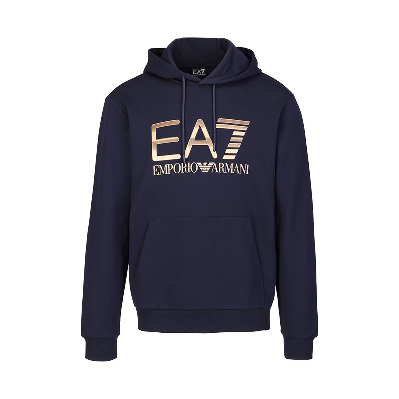 [保税仓]Armani阿玛尼男士2026新款休闲印花连帽卫衣春季纯棉帽衫