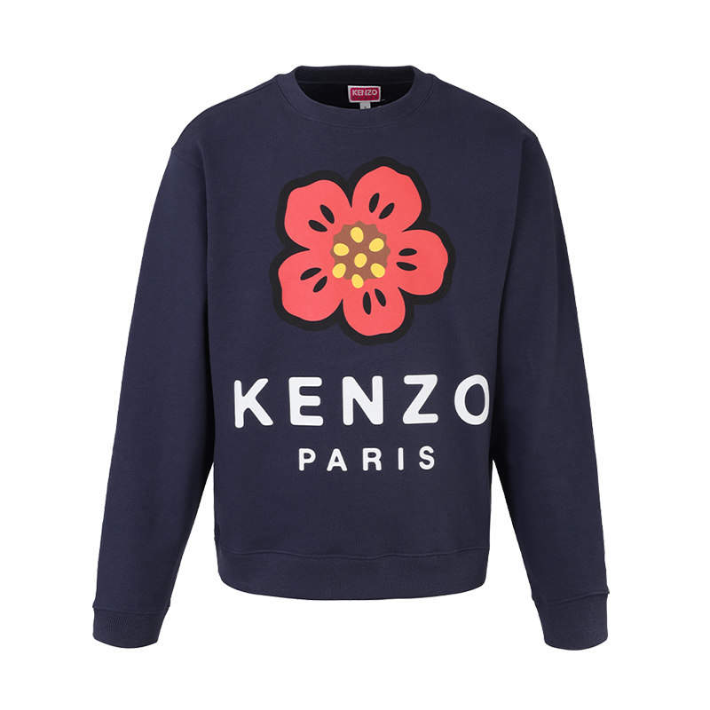 kenzo/高田贤三男装新款小红花圆领休闲简约套头卫衣