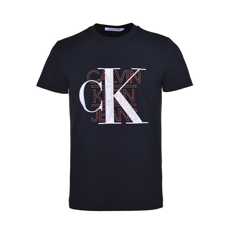 Calvin Klein/凯文克莱男士夏季潮流印花短袖字母CK圆领简约T恤衫