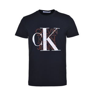 Klein 凯文克莱男士 夏季 Calvin 潮流印花短袖 字母CK圆领简约T恤衫