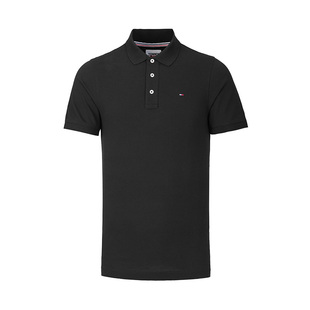 TOMMY汤米男士商务休闲夏季翻领纯棉T恤提升气质短袖纯色POLO衫男