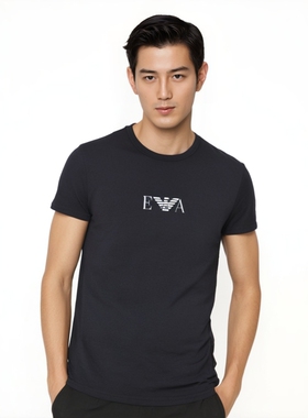 【买1送1】Armani阿玛尼男装纯棉半袖T恤衫EA男士圆领高端短袖T恤