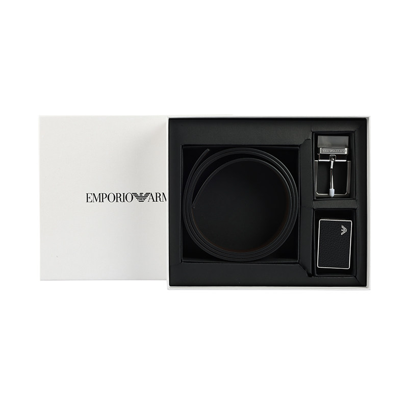 Armani阿玛尼2025新款高端品牌牛皮革腰带国际大牌双头可换皮带男