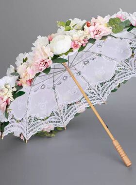 2024新款古风原创花伞小清新超重工汉服配饰百搭lolita伞花仙子