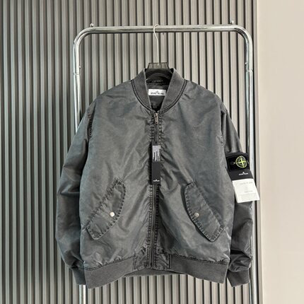 25s秋冬潮牌石头岛新款外套美式立领机车棒球棉服飞行员机能夹克