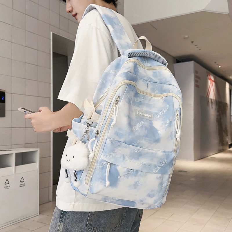 书包男生初中生女学生背包时尚高颜值大容量轻便青少年男款双肩包