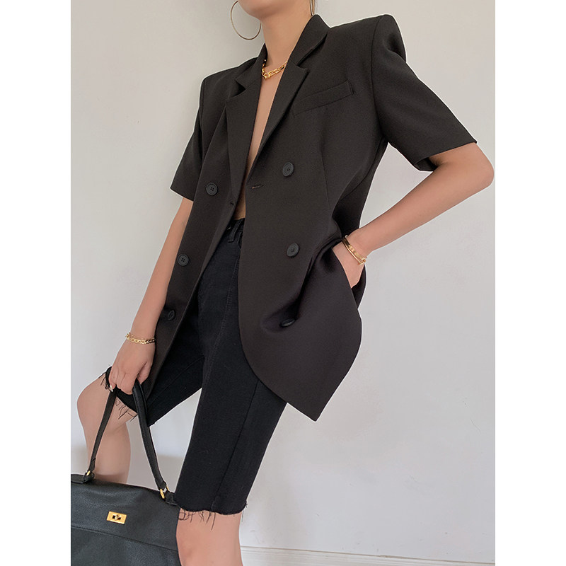 2020夏季新款休闲短袖小西装气质网红上衣气质时尚网红西服外套女
