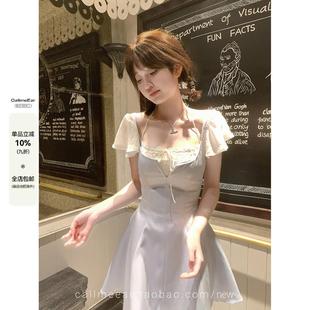 蕾絲邊掛脖吊帶背心 CallmeEar 夏季 飛袖 月光浮綃 T恤上衣女