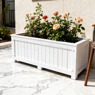 户外庭院花箱防腐木种植箱长方形实木花槽花盆室外专用阳台种菜盆