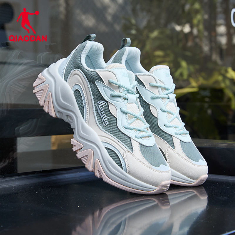 乔丹女鞋厚底增高2025新款潮流老爹鞋官方正品休闲鞋绿色运动鞋女