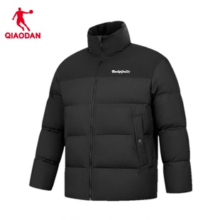 乔丹抗寒短款羽绒服男士冬季新款立领防风保暖防泼水黑色外套男