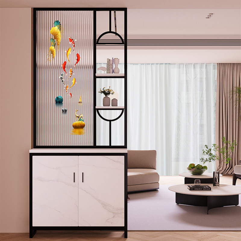 长虹玻璃屏风轻奢网红隔断现代简约客厅艺术玄关入户一体鞋柜