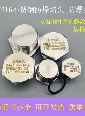 304不锈钢防爆堵头防水密封堵头4分6分螺纹G1/2NPT3/4M20M25丝堵