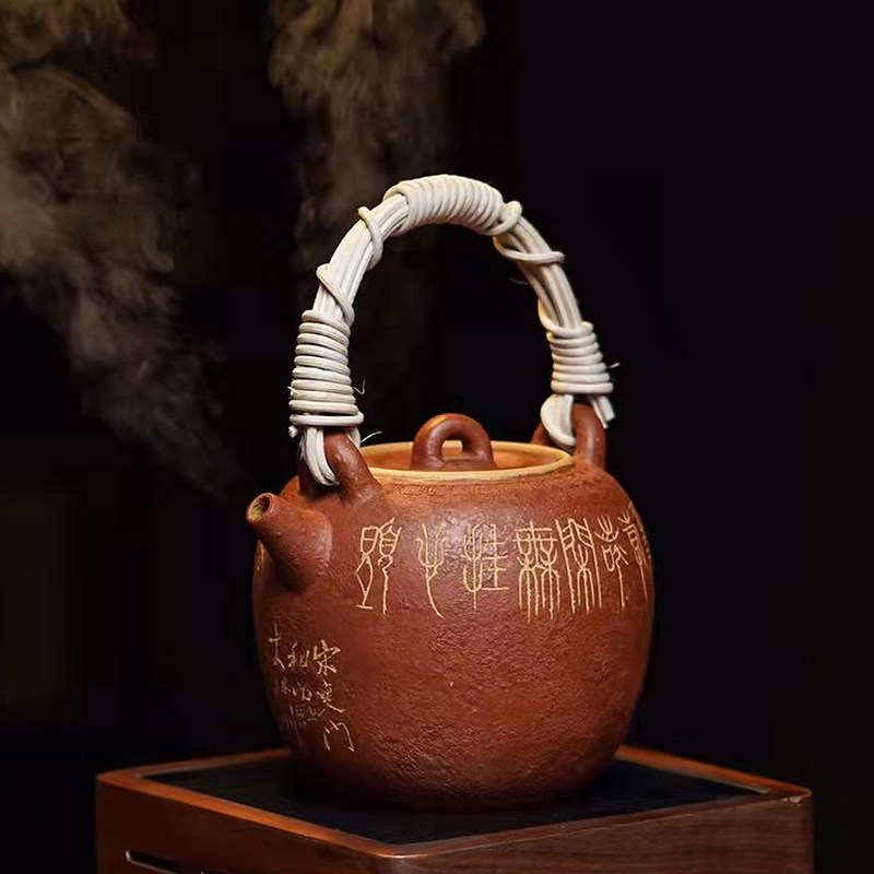 大容量740cc宜兴紫砂壶纯手工中式原矿老段红降坡福韵提梁煮茶壶