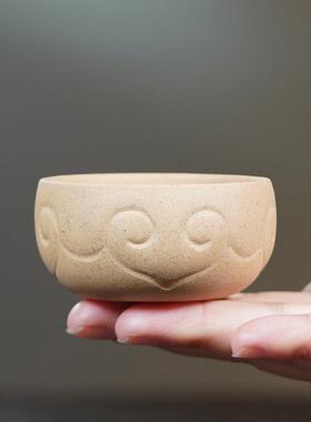 玉颐阁宜兴紫砂杯手工功夫茶杯品茗杯小杯子原矿芝麻段如意杯65cc