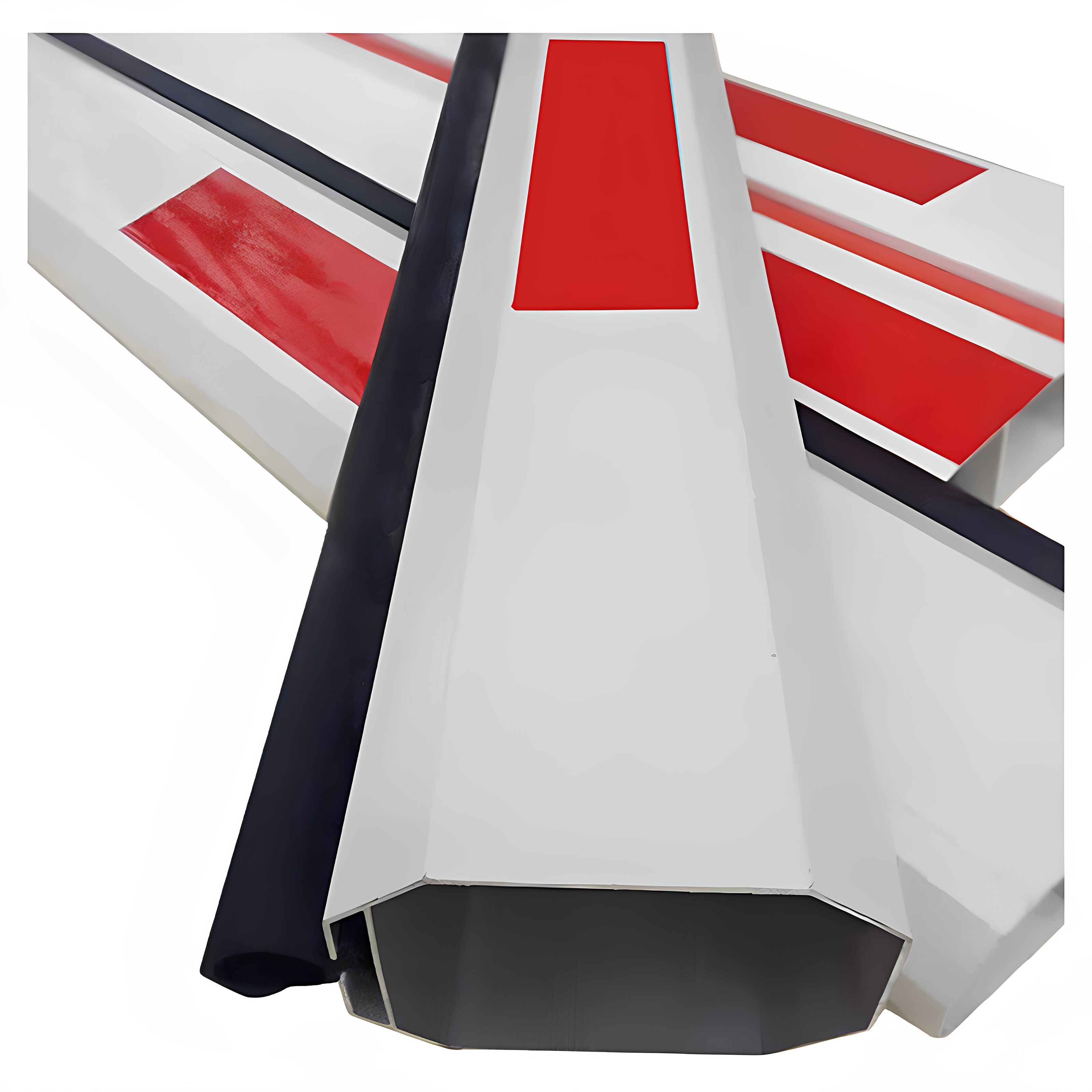 海康曲臂胶条道闸杆直杆80杆45八角带防砸条停车场栏杆起落杆花杆