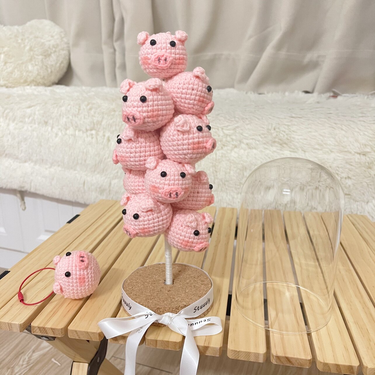 stuuuly手工猪猪气球塔diy材料包摆件毛线编织自制送女友礼物成品